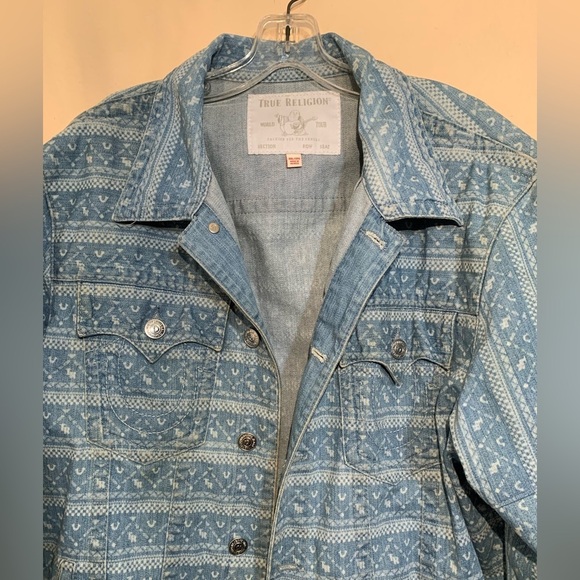 True Religion Plus Size Denim Trucker Jacket - Picture 3 of 15